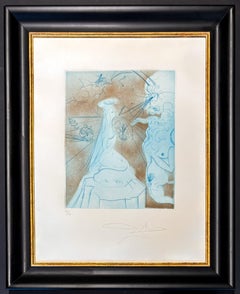 Salvador Dalì (1904-1989) - Femme a coussin - Pointe sèche, eaux-fortes - 1969