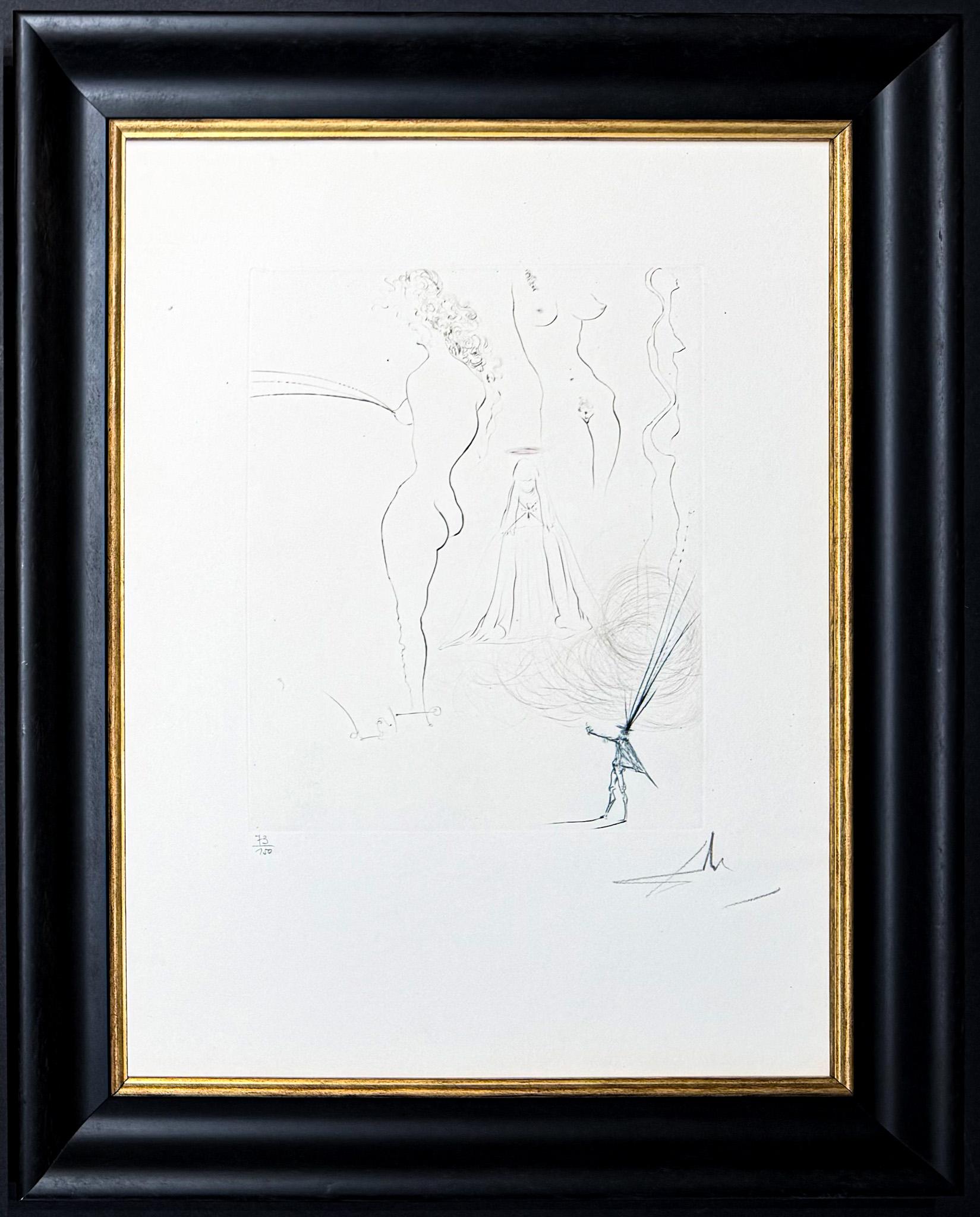 Salvador Dalì (1904 – 1989) –Femme surréalistes –Drypoint etching on Rives paper