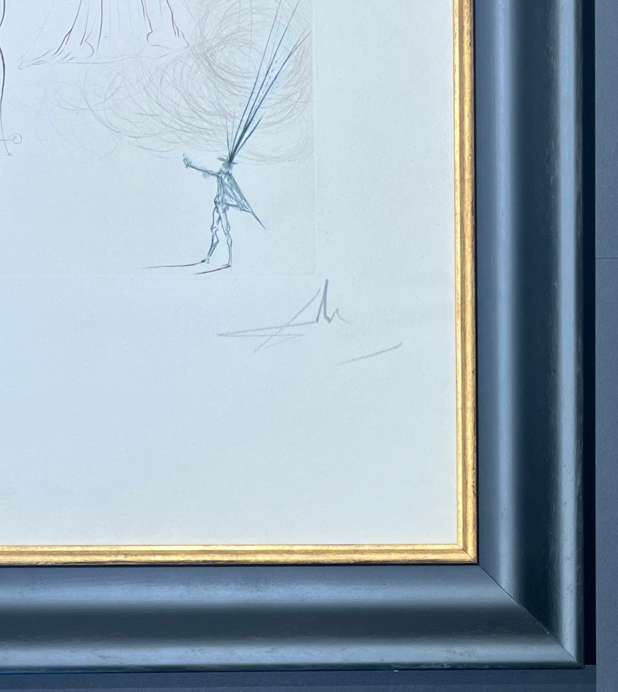 Drypoint etching on Rives paper published in 1973
limited edition, numbered 73/150
signed in pencil by the artist lower right
Paper size: 65 x 50 cm
Size with frame: 80,5 x 64,5 cm
very good condition

Bibliography:
Salvador Dalí Catalog Raisoneé of