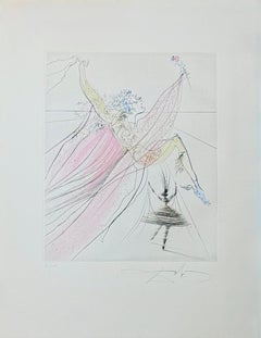 Salvador Dalí (1904-1989) - Gravure à la pointe sèche coloriée à la main sur papier Arches - 1971