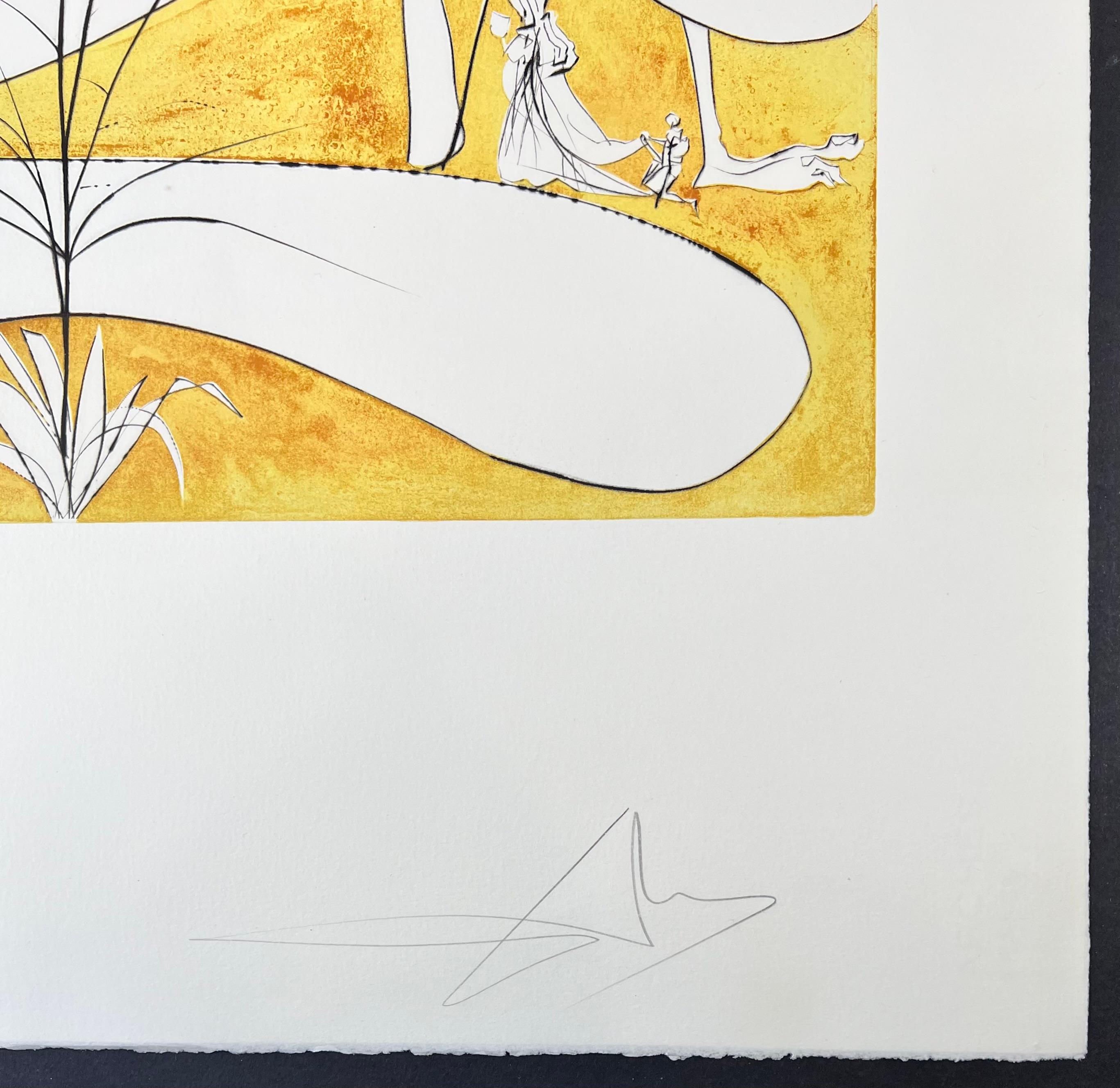 Salvador Dalí ( 1904 – 1989 ) – hand-signed drypoint etching on chromolithograph For Sale 3