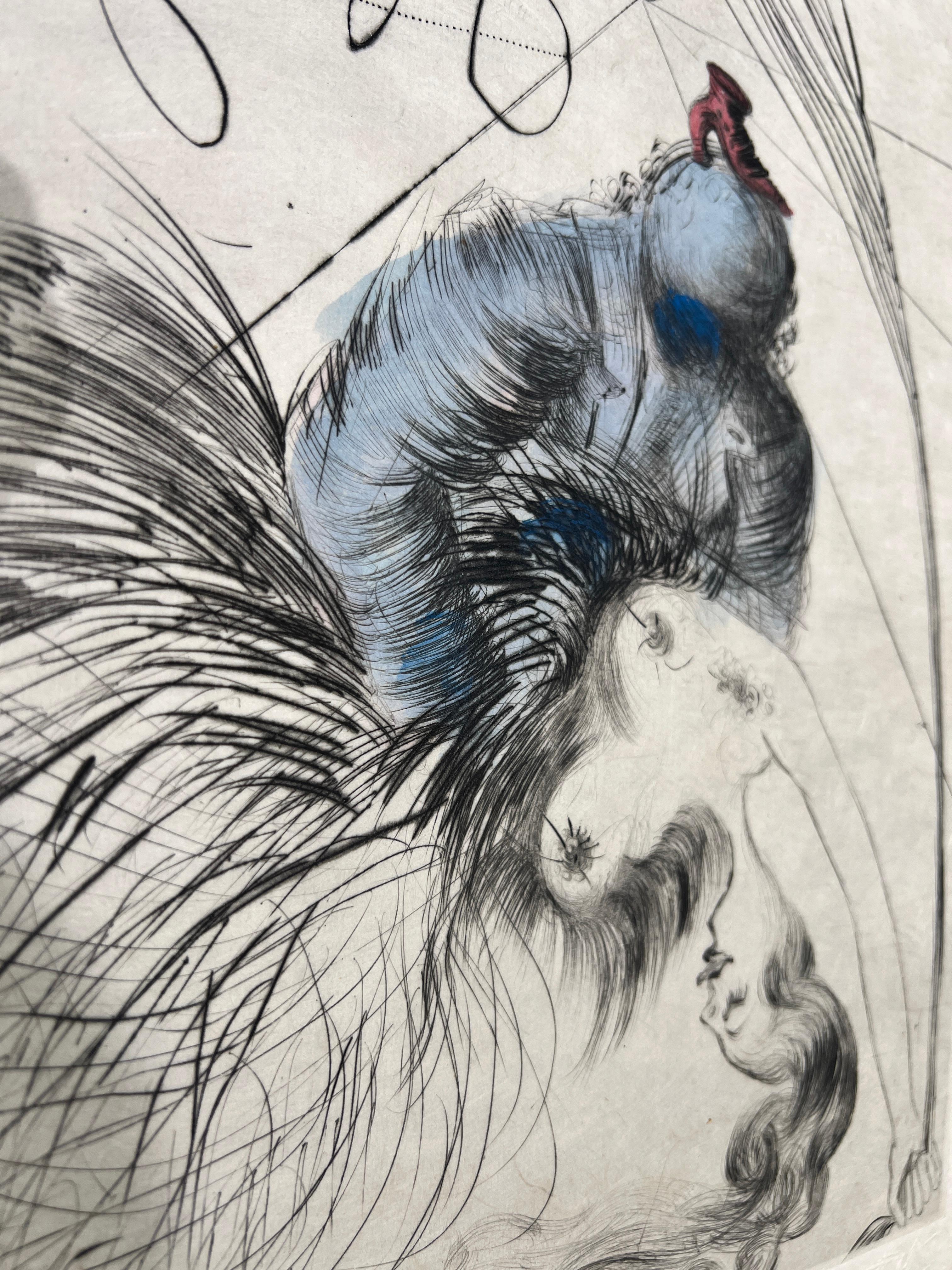Salvador Dalí (1904-1989) - Handaquarellierte Kaltnadelradierung auf Japanpapier im Angebot 1