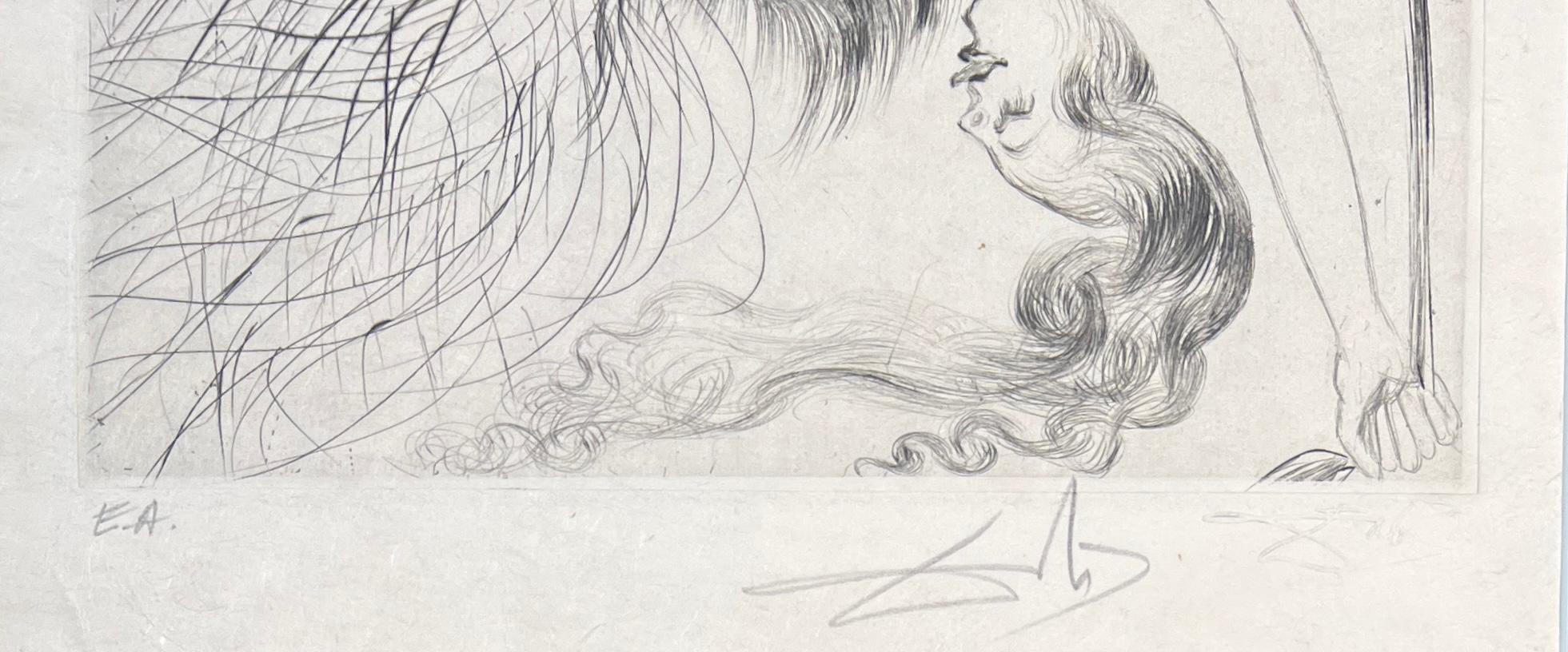 Salvador Dalí (1904-1989) - Handaquarellierte Kaltnadelradierung auf Japanpapier im Angebot 4