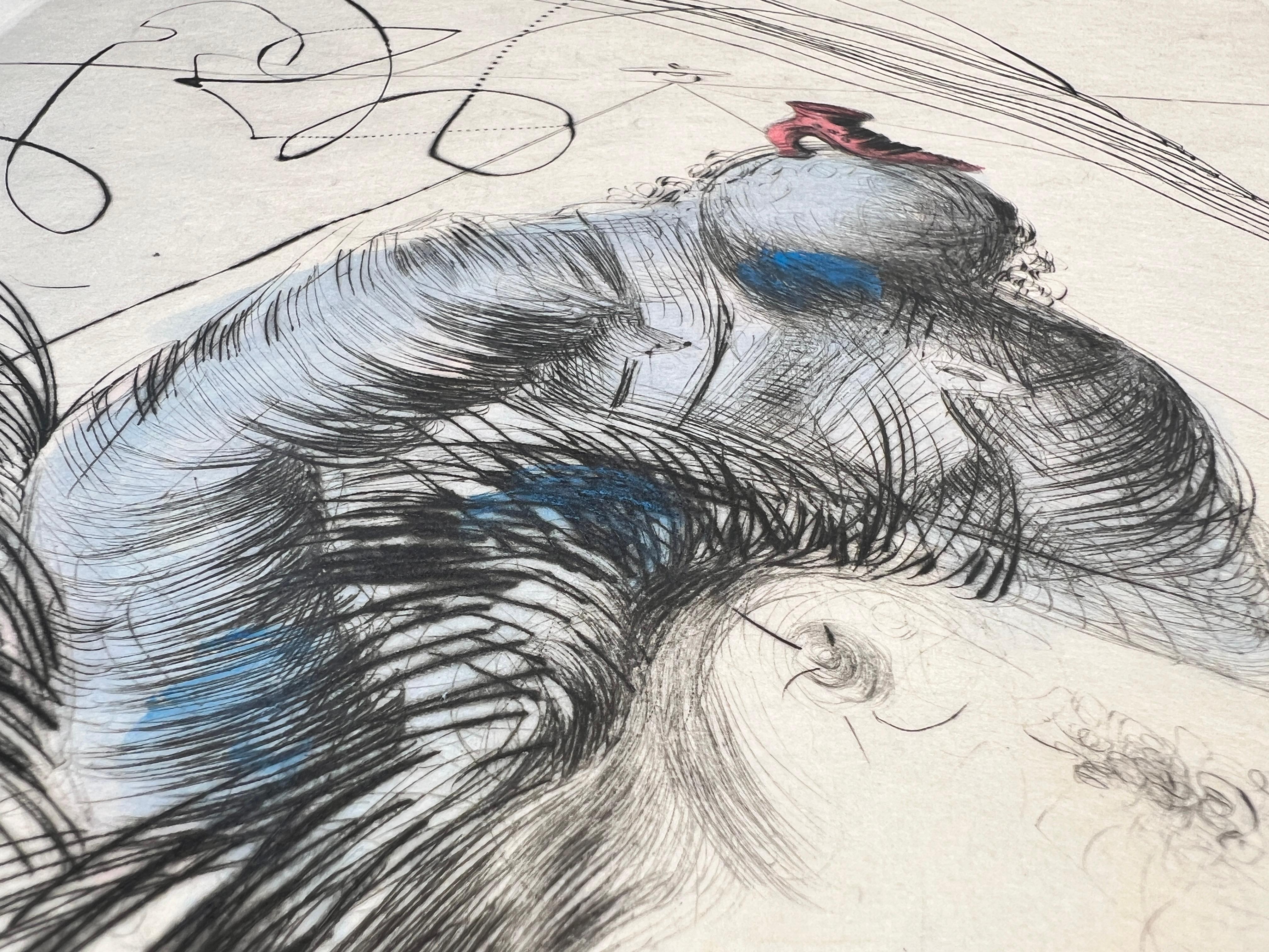 Salvador Dalí (1904-1989) - Handaquarellierte Kaltnadelradierung auf Japanpapier im Angebot 5