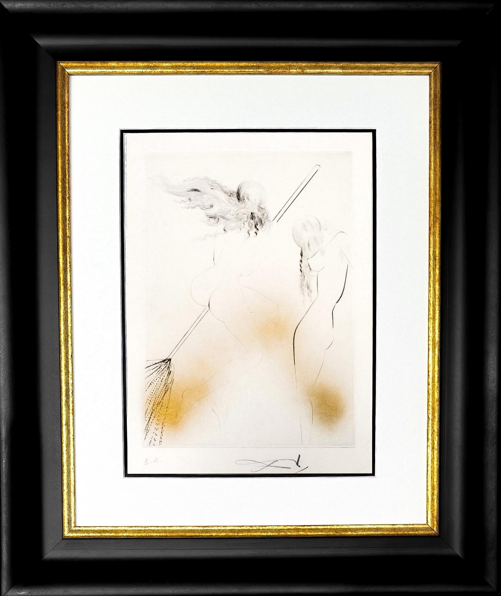 Grabado a punta seca pintado a mano con acuarelas sobre papel japonés, perteneciente a «Fausto (La noche de Walpurgis)», publicado en 1968.
Edición limitada de 145 ejemplares, numerados como EA (Épreuve d'Artiste) (Prueba de artista) en la esquina