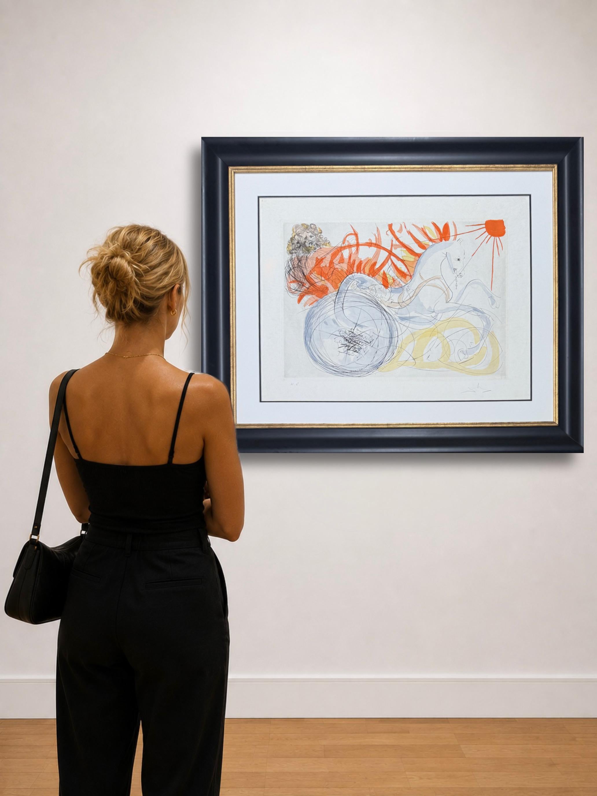 Salvador Dalí (1904–1989) - Elijah - Handcolored drypoint etching - 1975