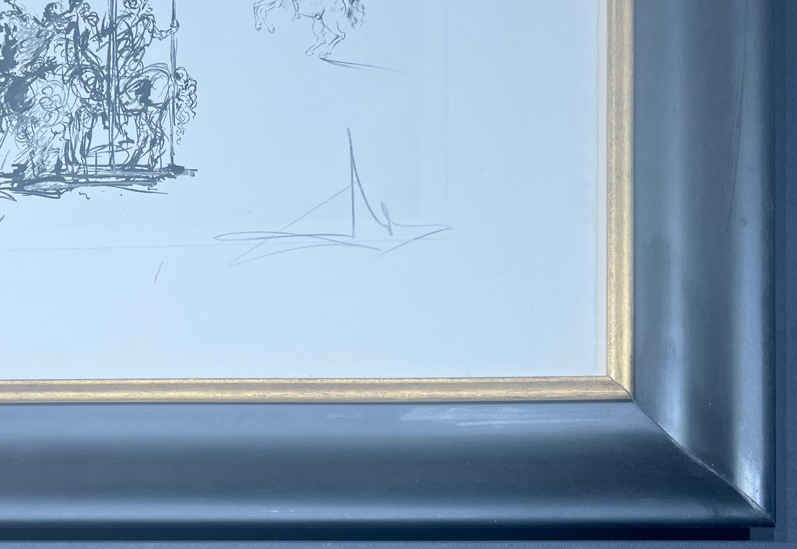 Heliogravure and drypoint etching on Arches paper, edited in 1972.
Limited edition of 150 copies , numbered as 24/150 in lower left corner.
Hand-signed by artist in pencil in the lower right corner.

Paper size: 57 x 76,5 cm
Framed size: 72,5 x 92,5