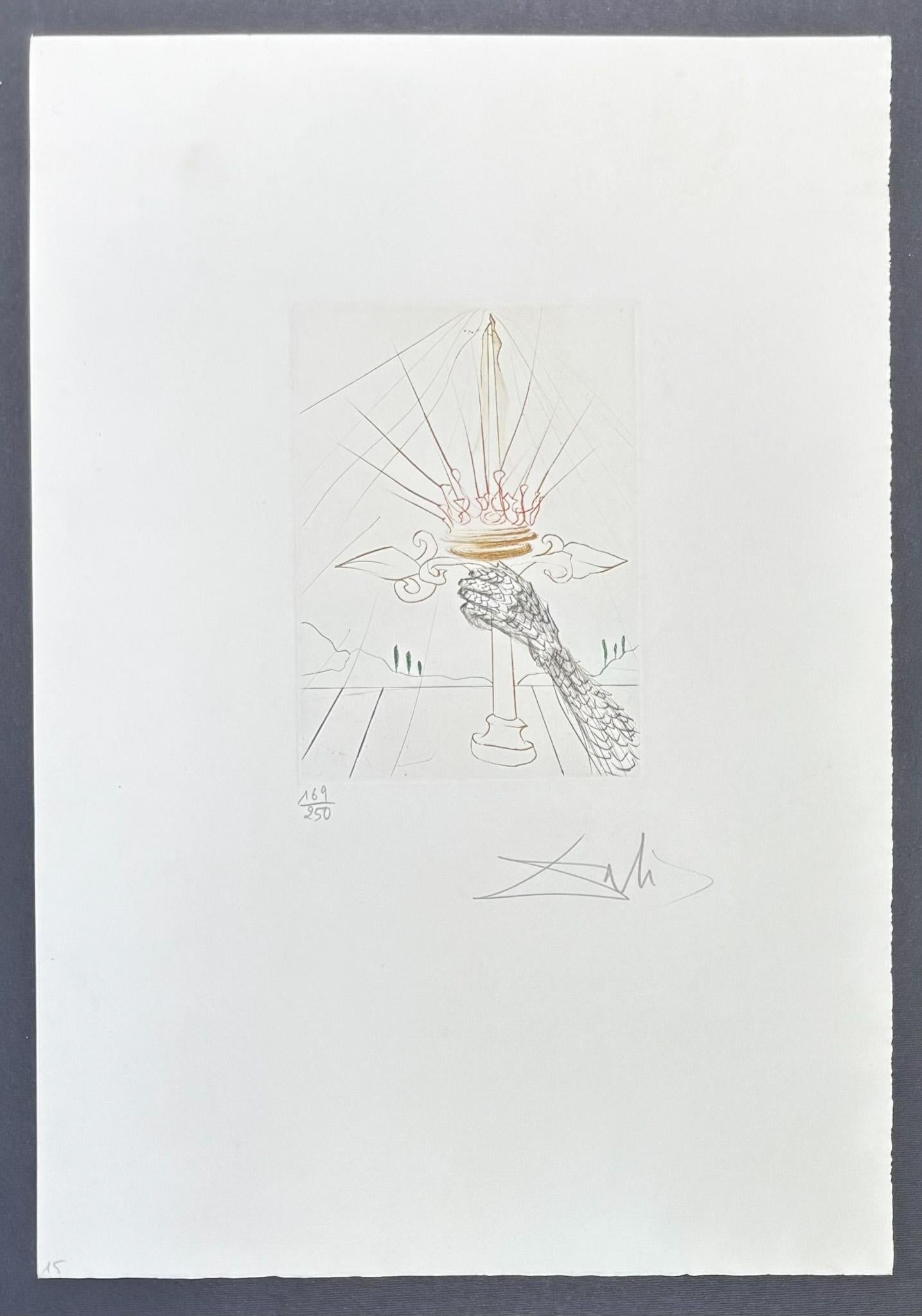 Salvador Dalì (1904-1989) - King Johns - Puntasecca, acquaforte - 1970 - Print Astratto di Salvador Dalí