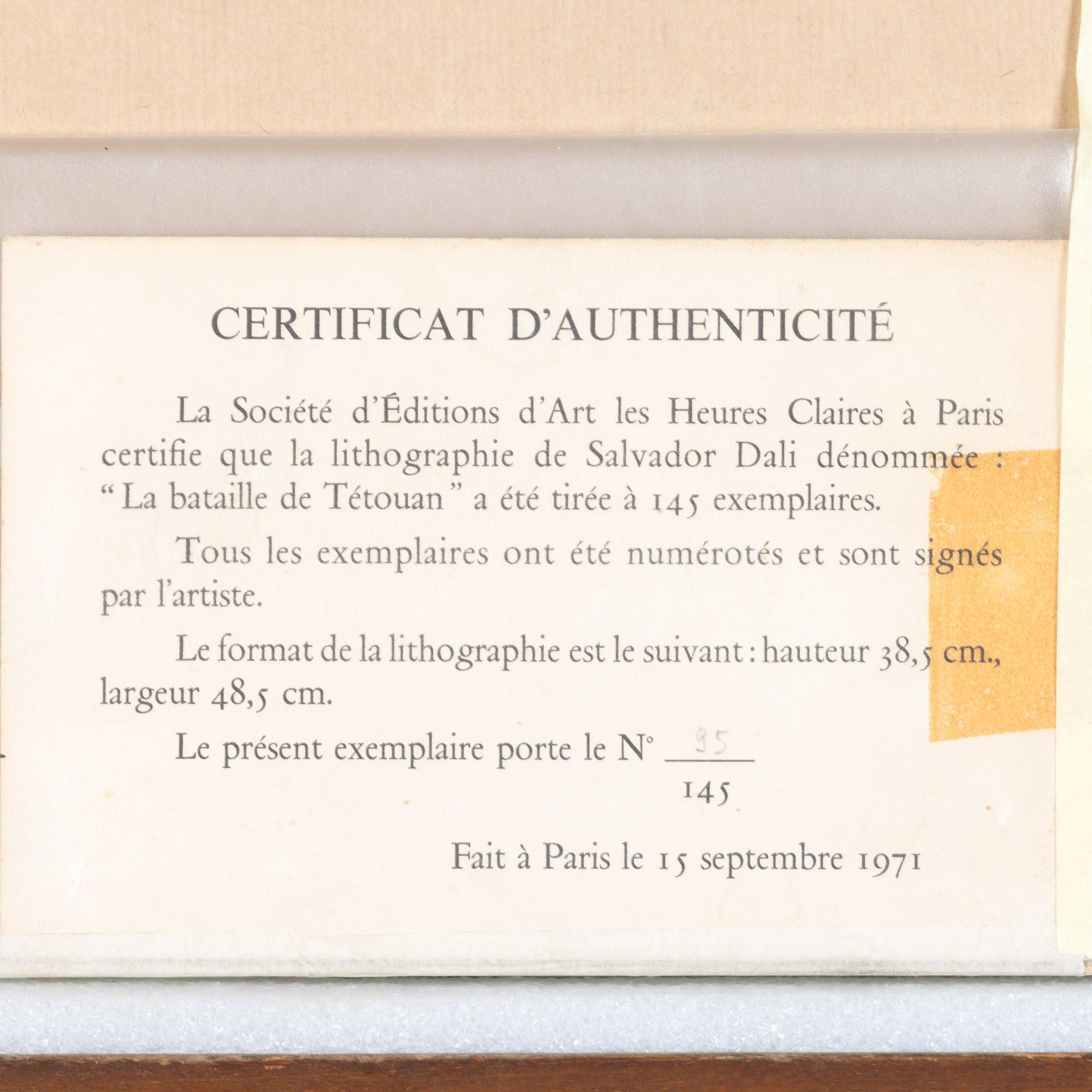 Salvador Dalì (1904–1989) – La bataille de Tétouan – lithograph on paper – 1971 For Sale 3