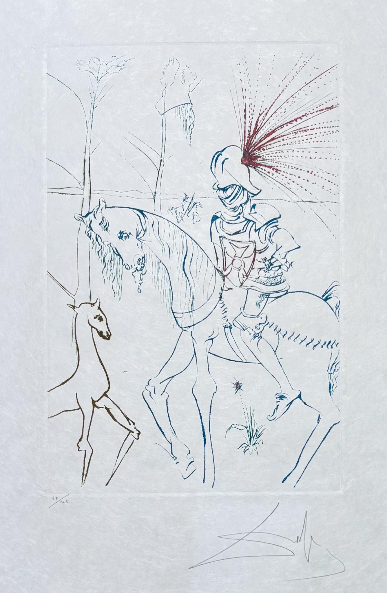 Salvador Dalí (1904–1989) – La gué du sang – Drypoint, etching on Japanese paper
