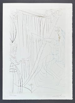 Salvador Dalí (1904–1989) - La reine et Iseult (Tristram and Iseult) - drypoint