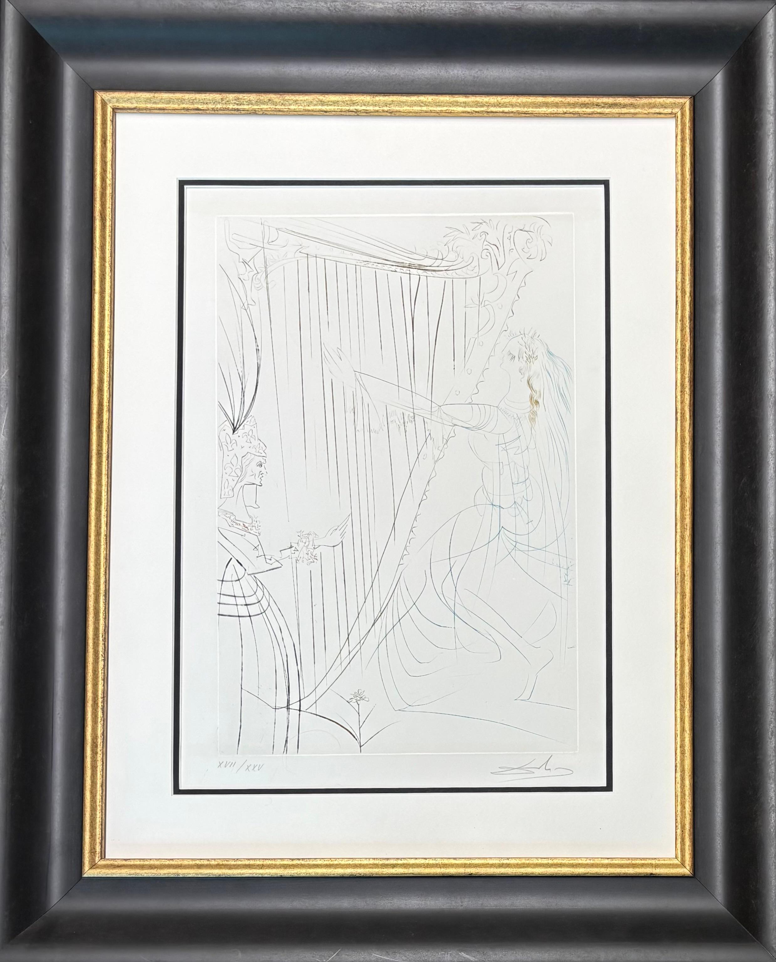 Salvador Dalí (1904–1989) - La reine et Iseult (Tristram and Iseult) - drypoint For Sale 7