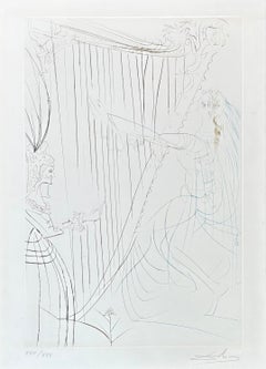 Salvador Dalí (1904-1989) - La reine et Iseult (Tristram und Iseult) - Kaltnadelradierung