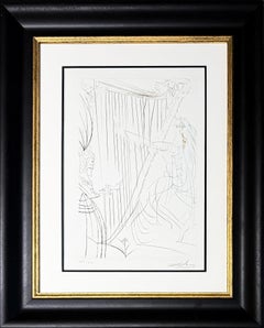 Salvador Dalí (1904–1989)- La Reine Iseult et sa fille - drypoint etching - 1970