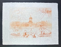 Salvador Dalí ( 1904 – 1989 ) – L’Academie de Paris – Etching in sepia - 1971