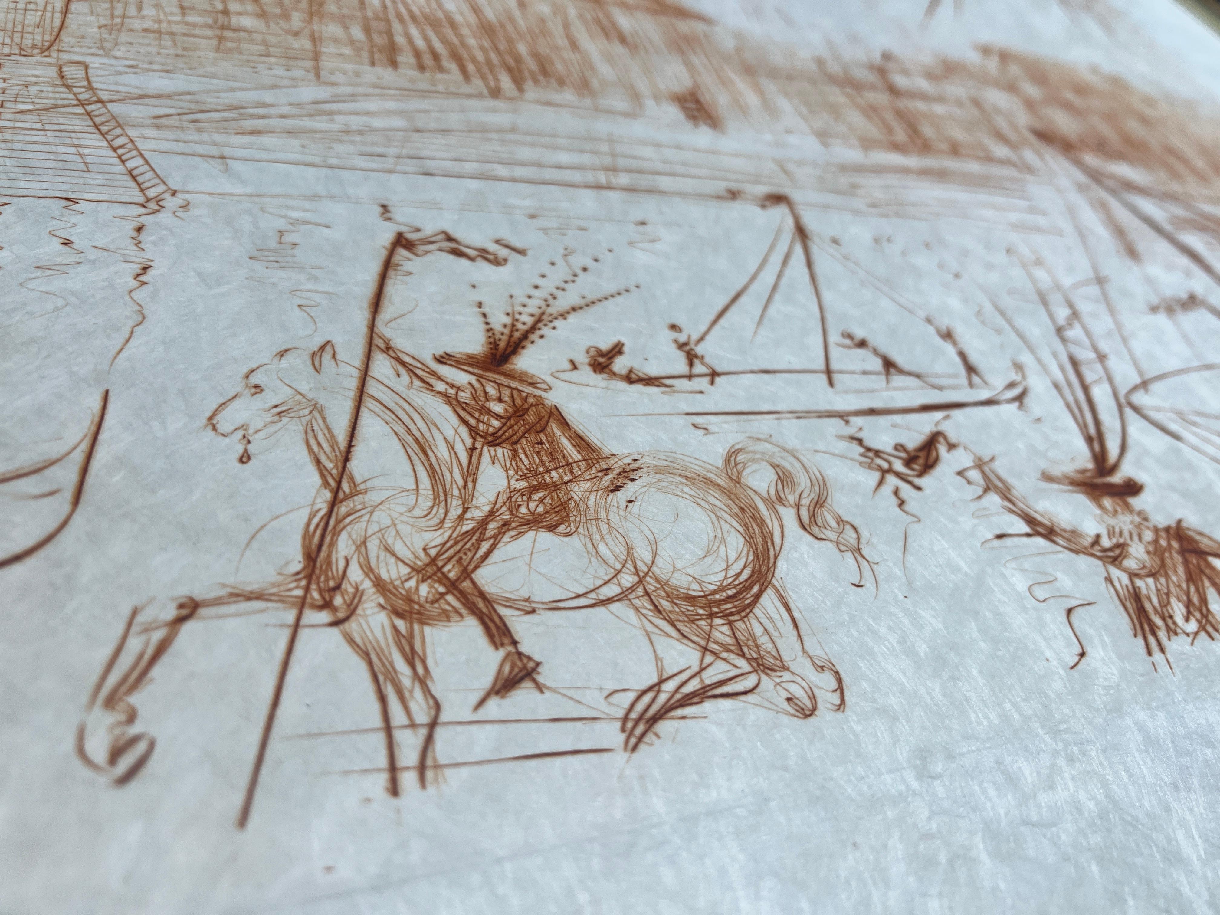 Salvador Dalì (1904–1989) – L’Academie de Paris – Etching in sepia For Sale 1