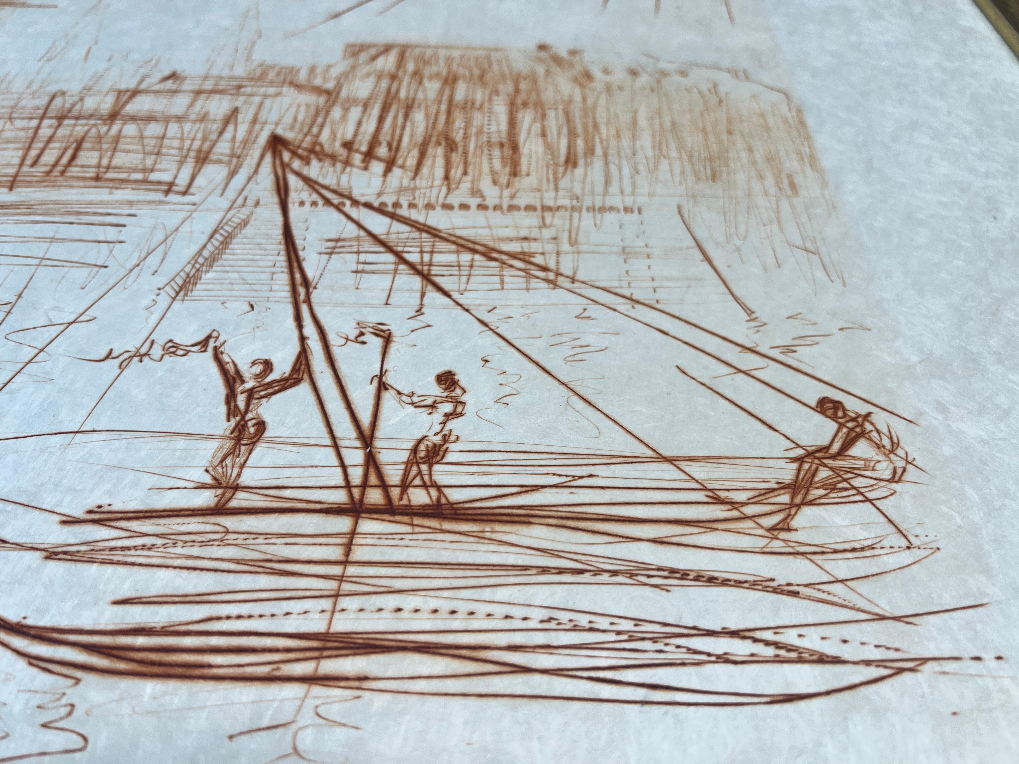 Salvador Dalì (1904–1989) – L’Academie de Paris – Etching in sepia For Sale 3