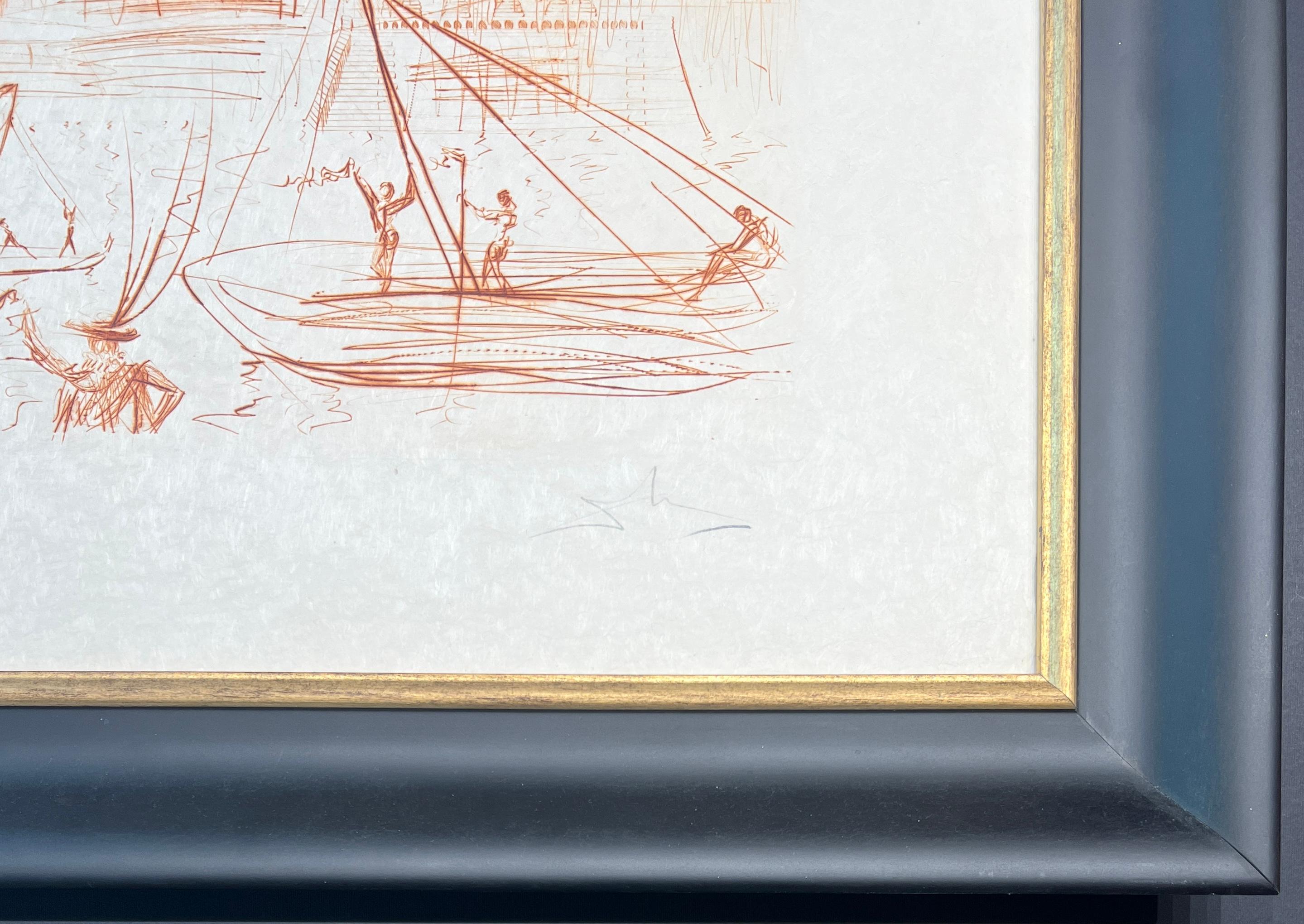 Salvador Dalì (1904–1989) – L’Academie de Paris – Etching in sepia For Sale 5