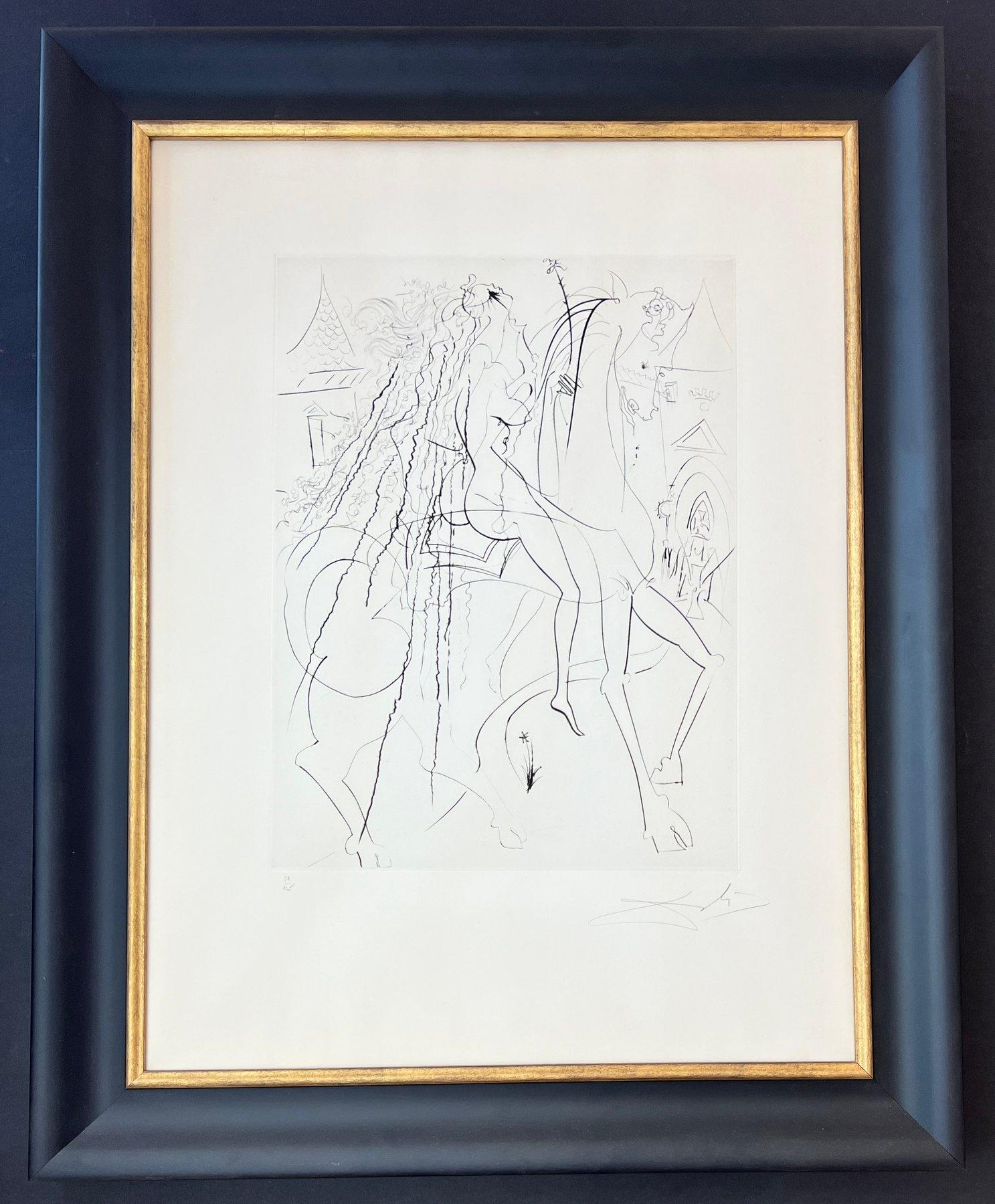 Salvador Dalì (1904-1989)- Lady Godiva - handsignierte Kaltnadelradierung - 1969 im Angebot 4