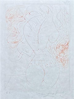 Salvador Dalí (1904–1989) - Le torse -  drypoint etching on Japanese paper -1969
