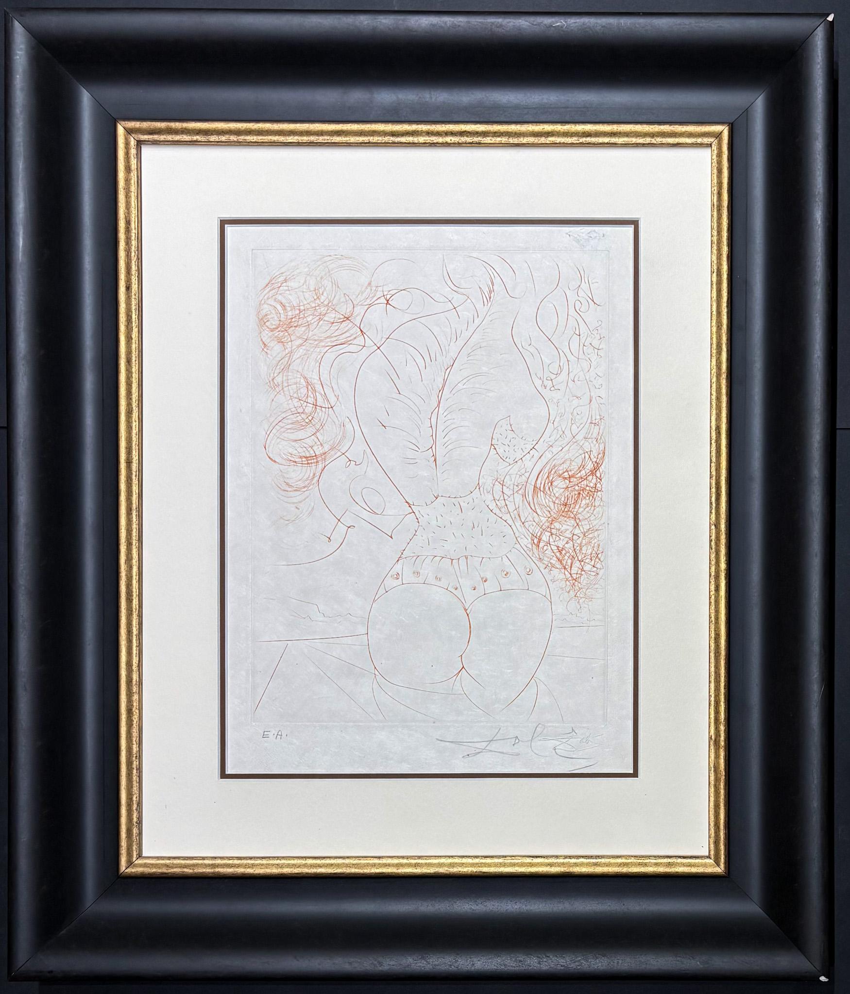 Salvador Dalí (1904–1989) - Le torse -  drypoint etching on Japanese paper -1969