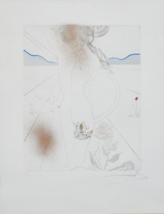 Salvador Dalí (1904–1989) - Nude with garter -Lithograph on paper, hand-coloured