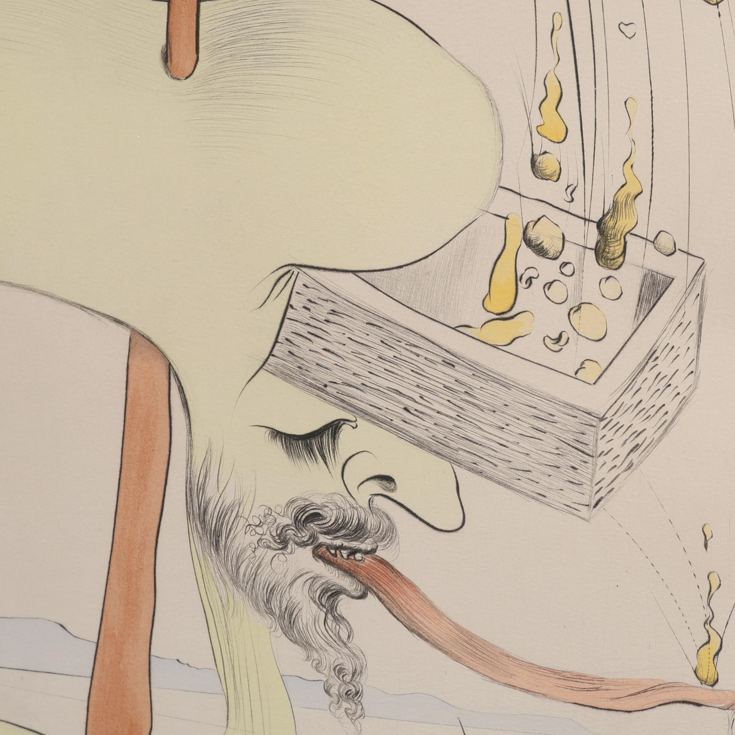 Salvador Dalí (1904-1989) - Quevedos Visiones - Aguafuerte punta seca - 1975 en venta 2