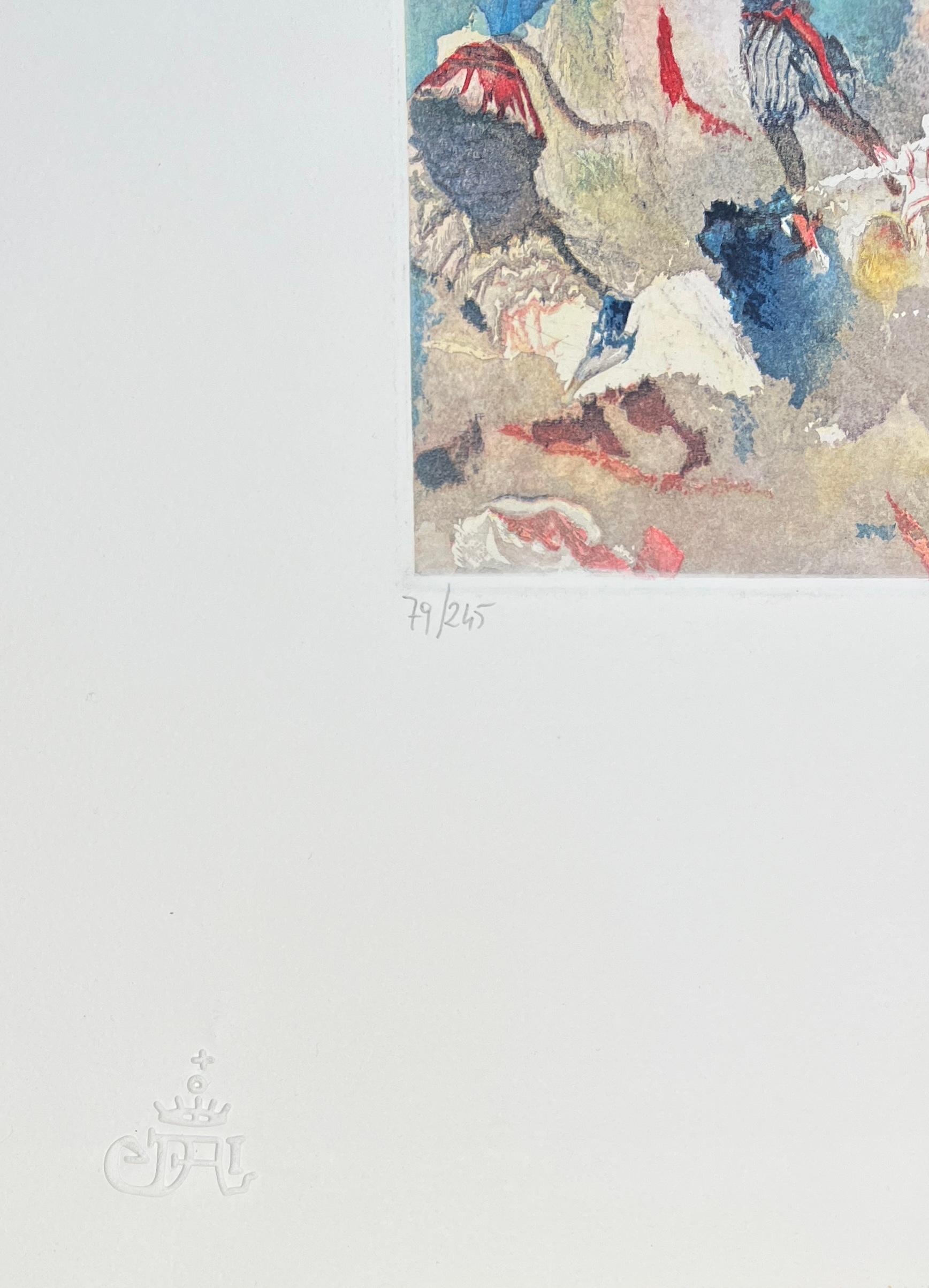 Salvador Dalí (1904-1989) - Siebenfarbige Aquatintaradierung auf Papier - 1974 im Angebot 3