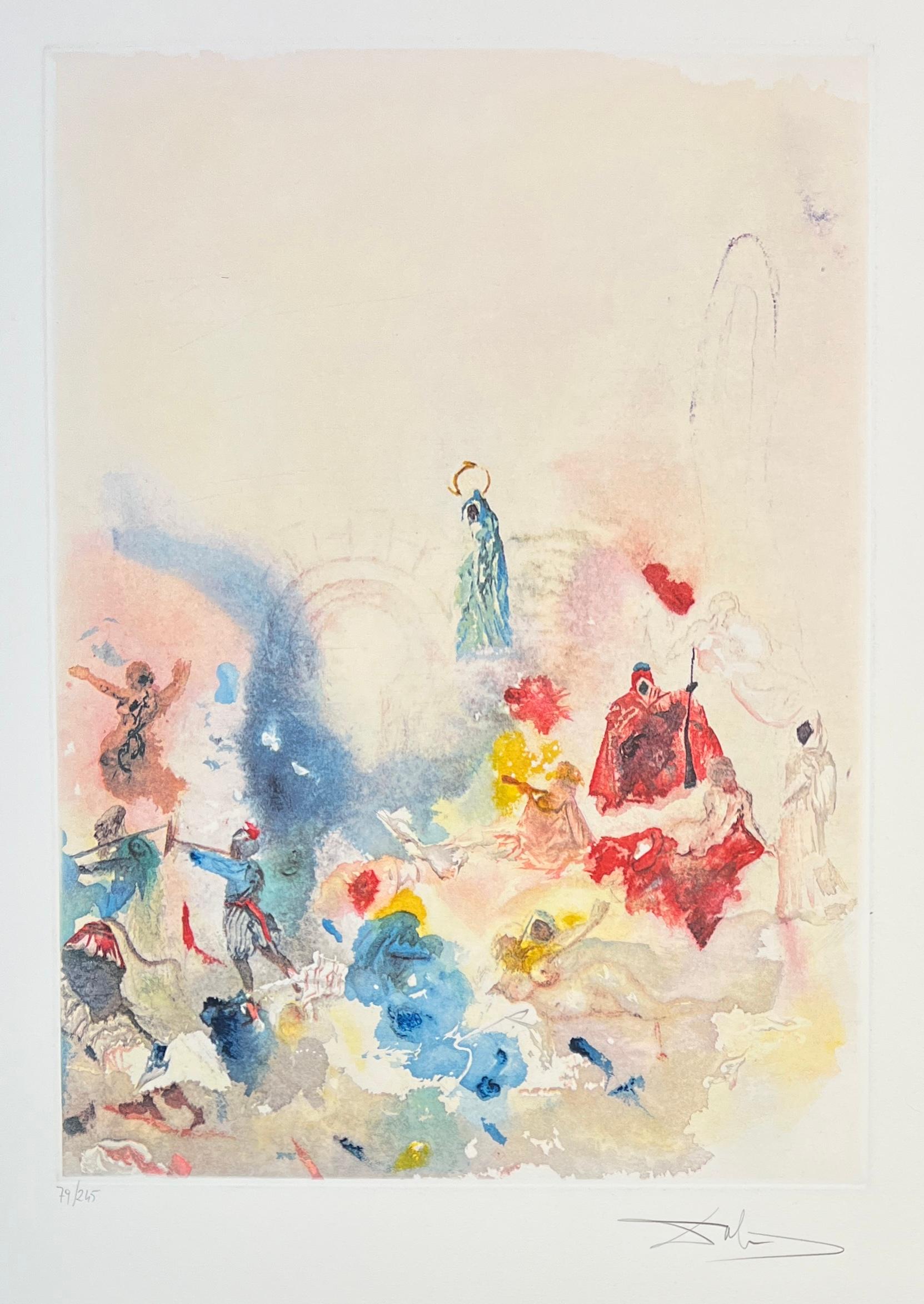 Salvador Dalí (1904-1989) - Siebenfarbige Aquatintaradierung auf Papier - 1974 im Angebot 4