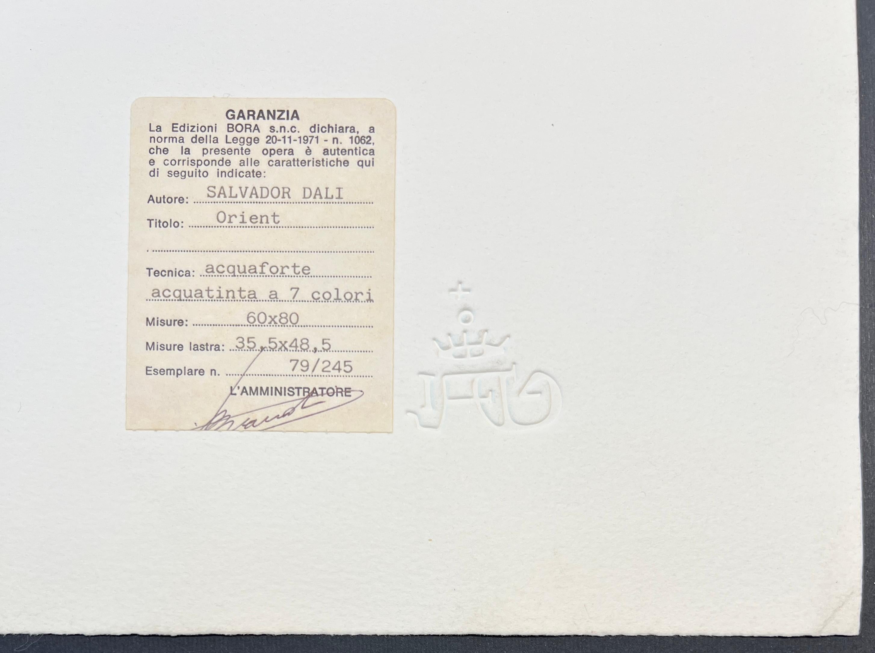 Salvador Dalí (1904-1989) - Siebenfarbige Aquatintaradierung auf Papier - 1974 im Angebot 6