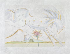 Salvador Dalì (1904-1989) - The Horse and the Wolf - gravure à la pointe sèche avec pochoir