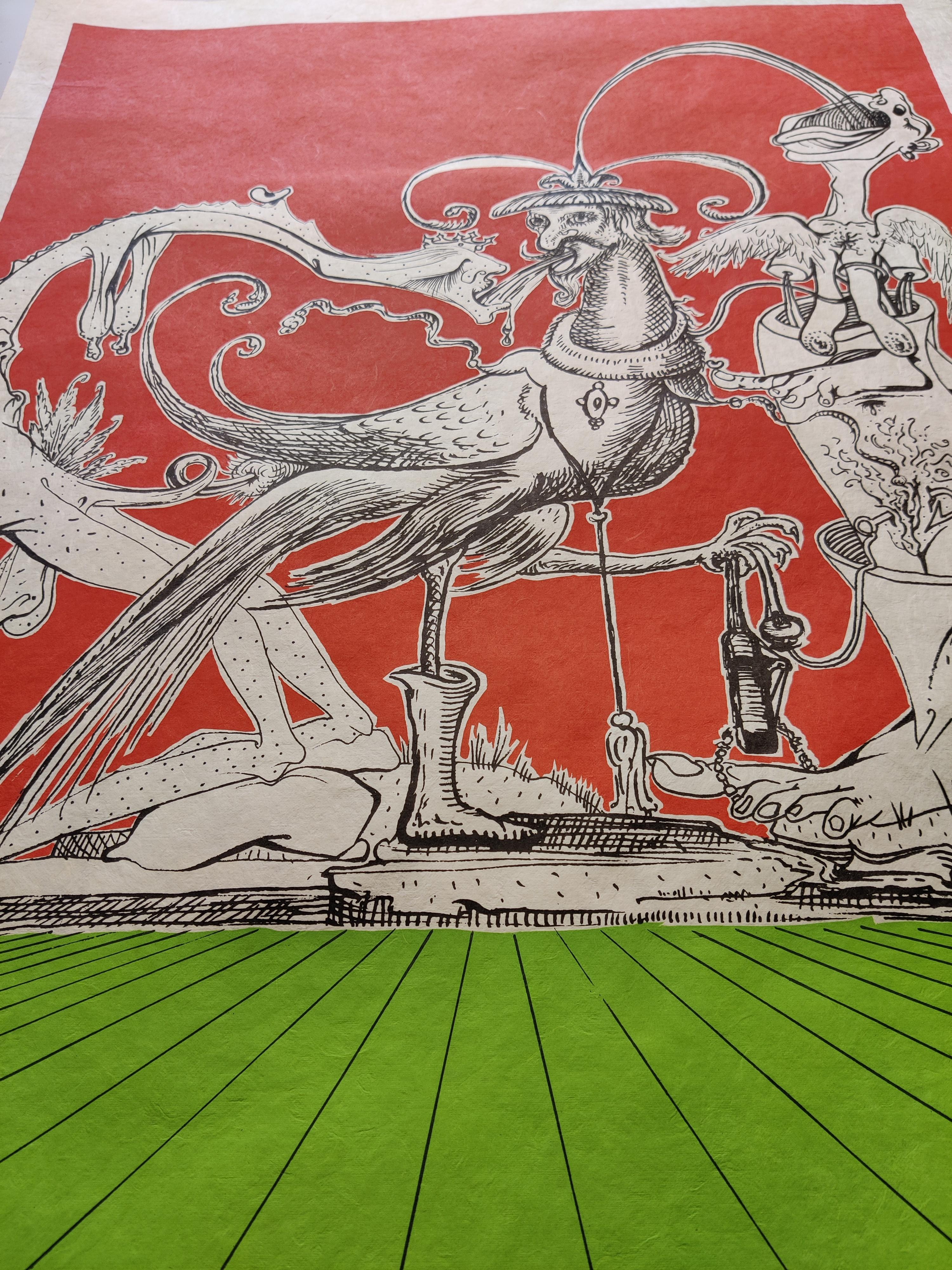 Salvador Dali 
Ein Teller, aus Les Songes drolatiques de Pantagruel, 1973
Lithographie auf Japanpapier
Handsigniert unten rechts
Nummeriert  72/250
Gedruckt von Grapholith
Herausgegeben von Carpentier, Genf, mit Rändern, 
Blatt 76 x 56cm

Referenz: