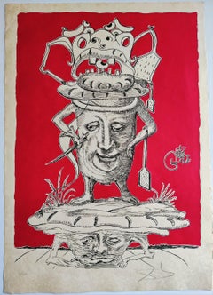 Salvador Dali - Une assiette, des Songes drolatiques de Pantagruel