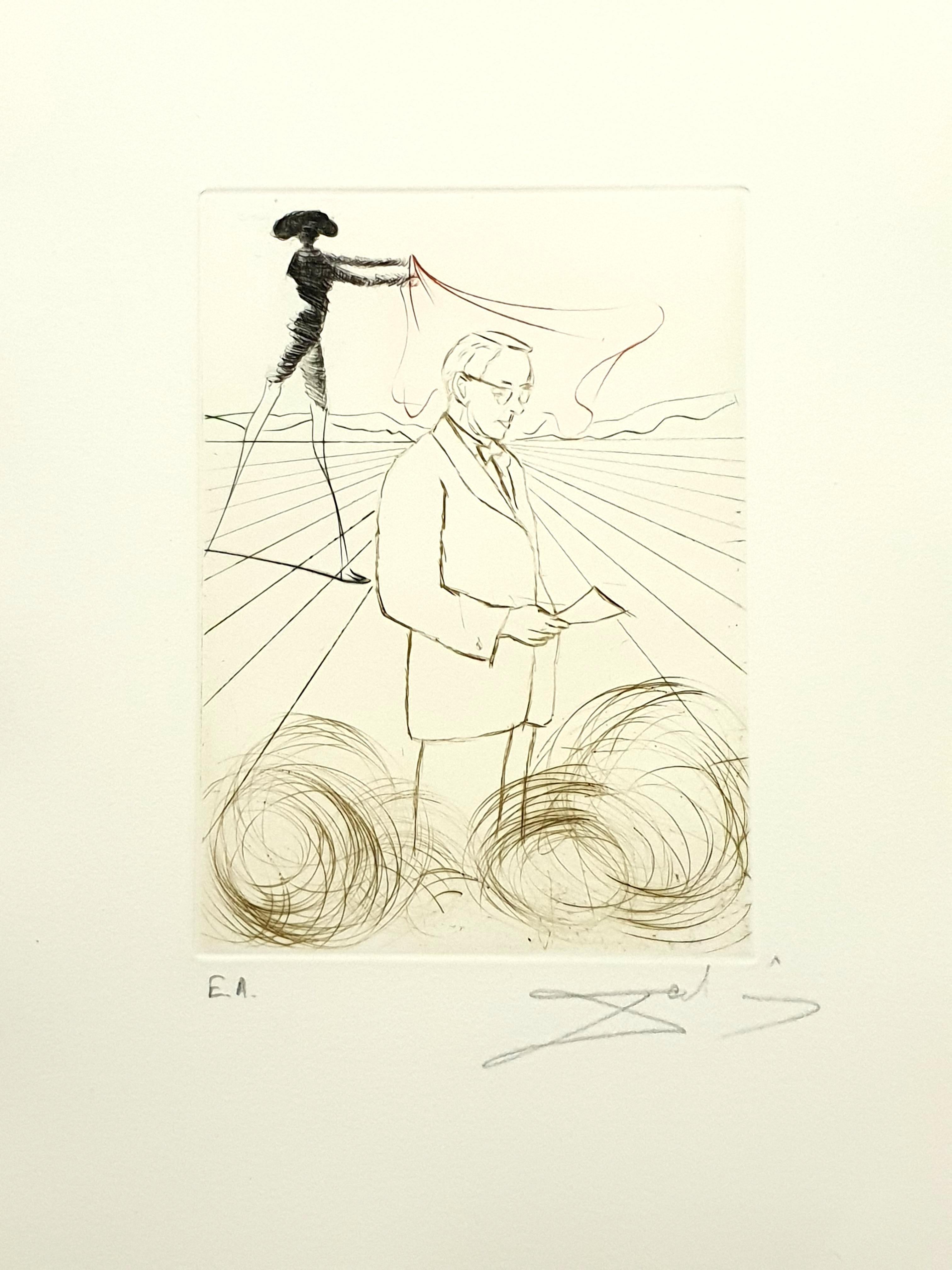 Salvador Dali - Alexander Fleming - Gravure originale signée de sa main