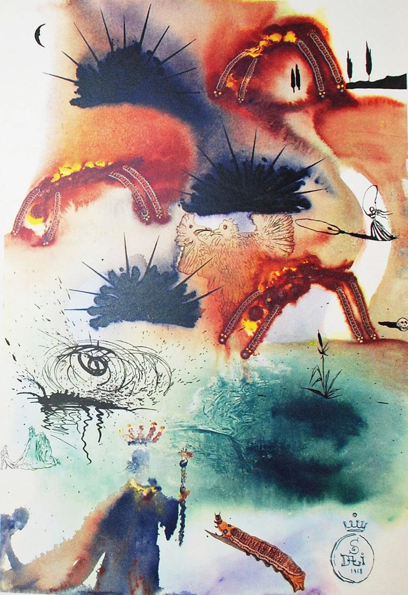 Salvador Dalí Landscape Print - Salvador Dali Alice in Wonderland The Lobster Quadrille