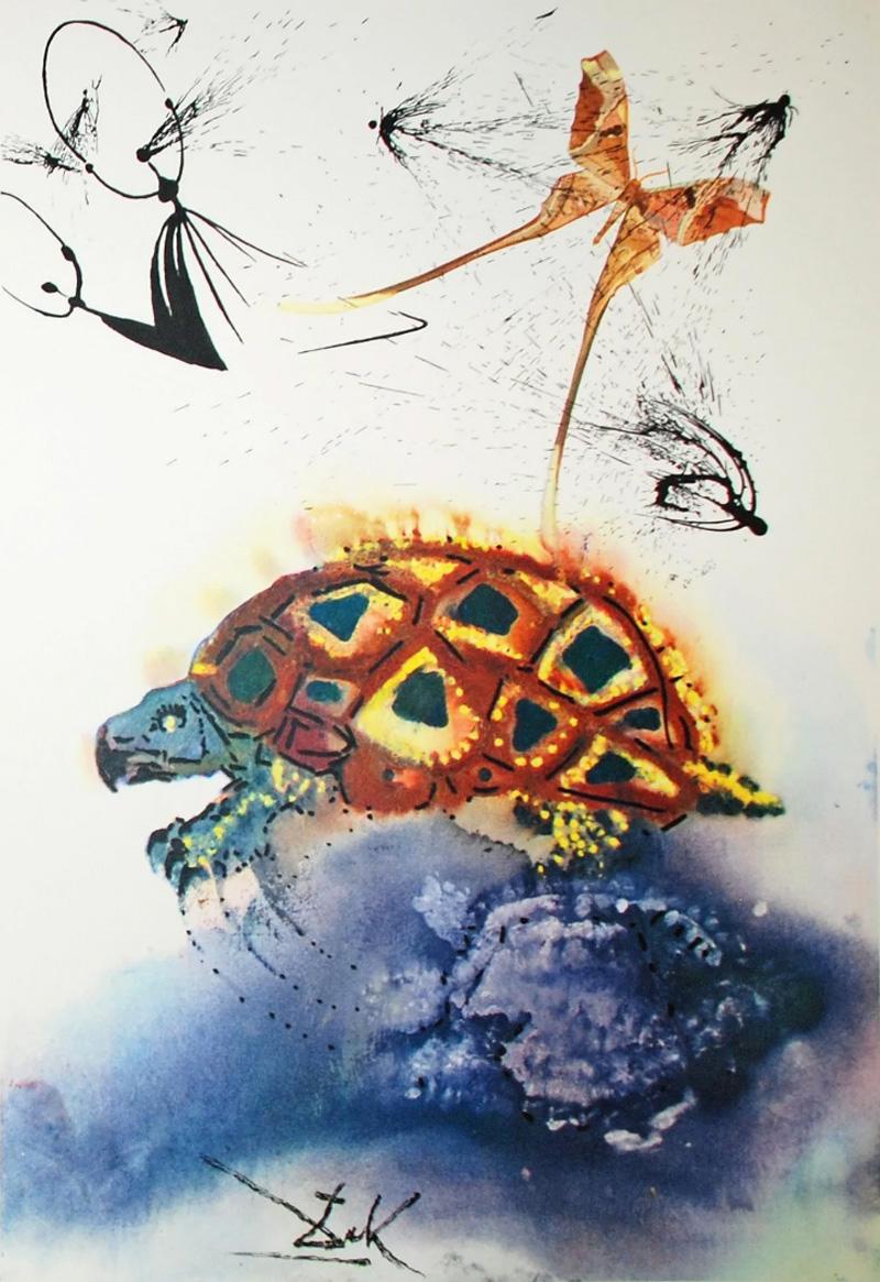 Landscape Print Salvador Dalí - L'histoire de Salvador Dali - Alice au pays des merveilles - La tortue piquée