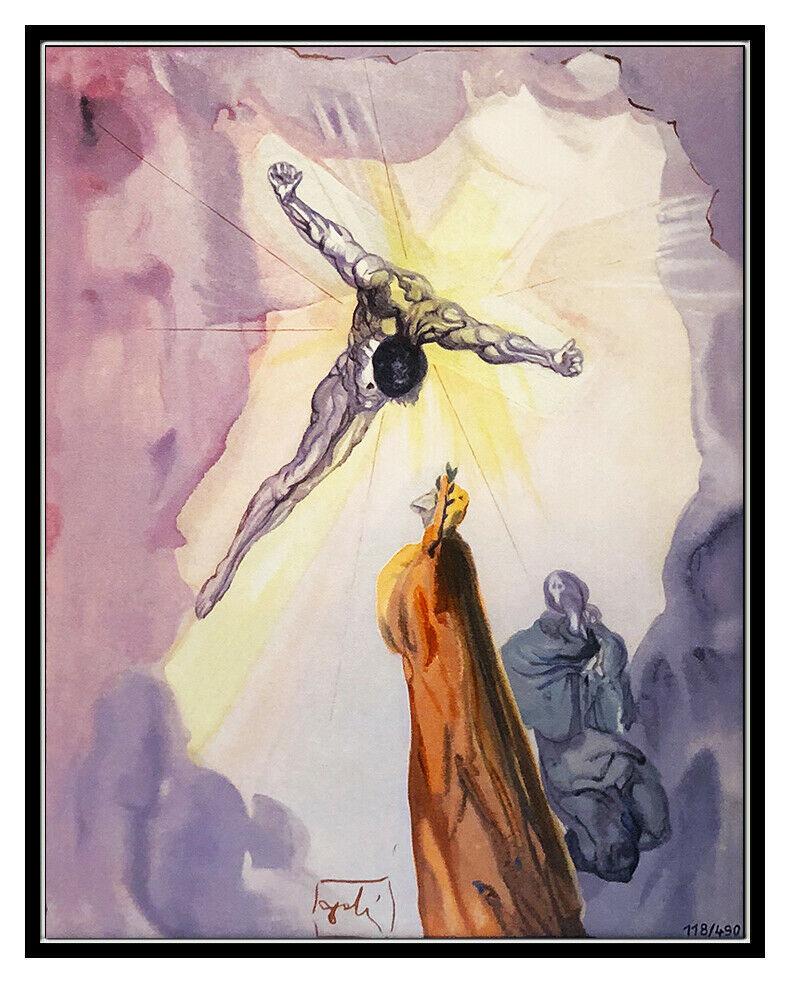 Salvador Dali Apparition Christ Cross Glazed Ceramic Signed Surrealism Artwork - Print by Salvador Dalí