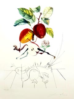 Vintage Salvador Dali - Apple Dragon - Original Hand-Signed Lithograph