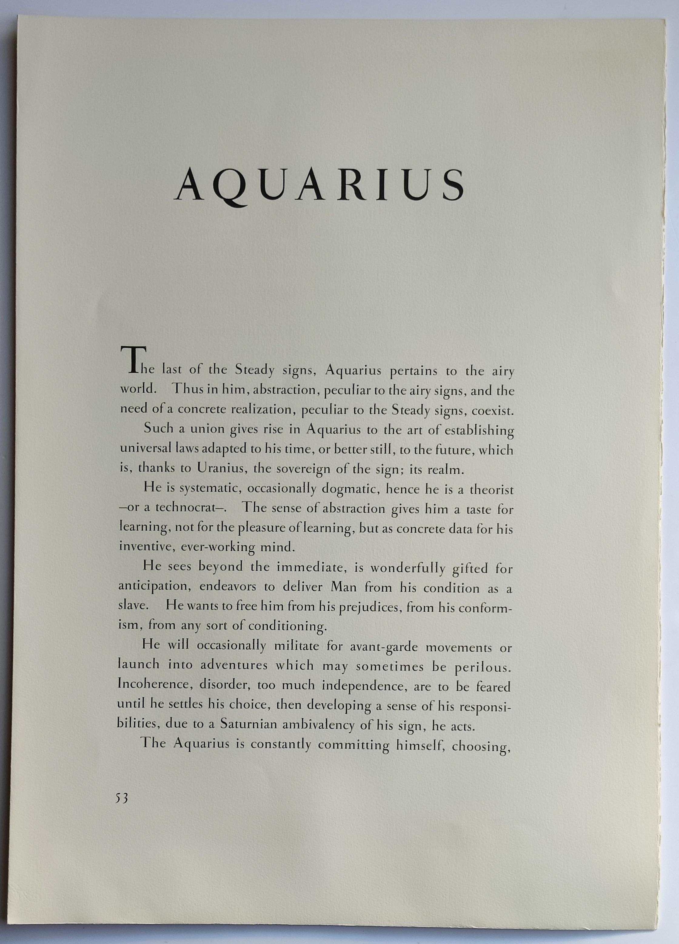 Salvador Dalí­ -- Aquarius from Signs of the Zodiac For Sale 4