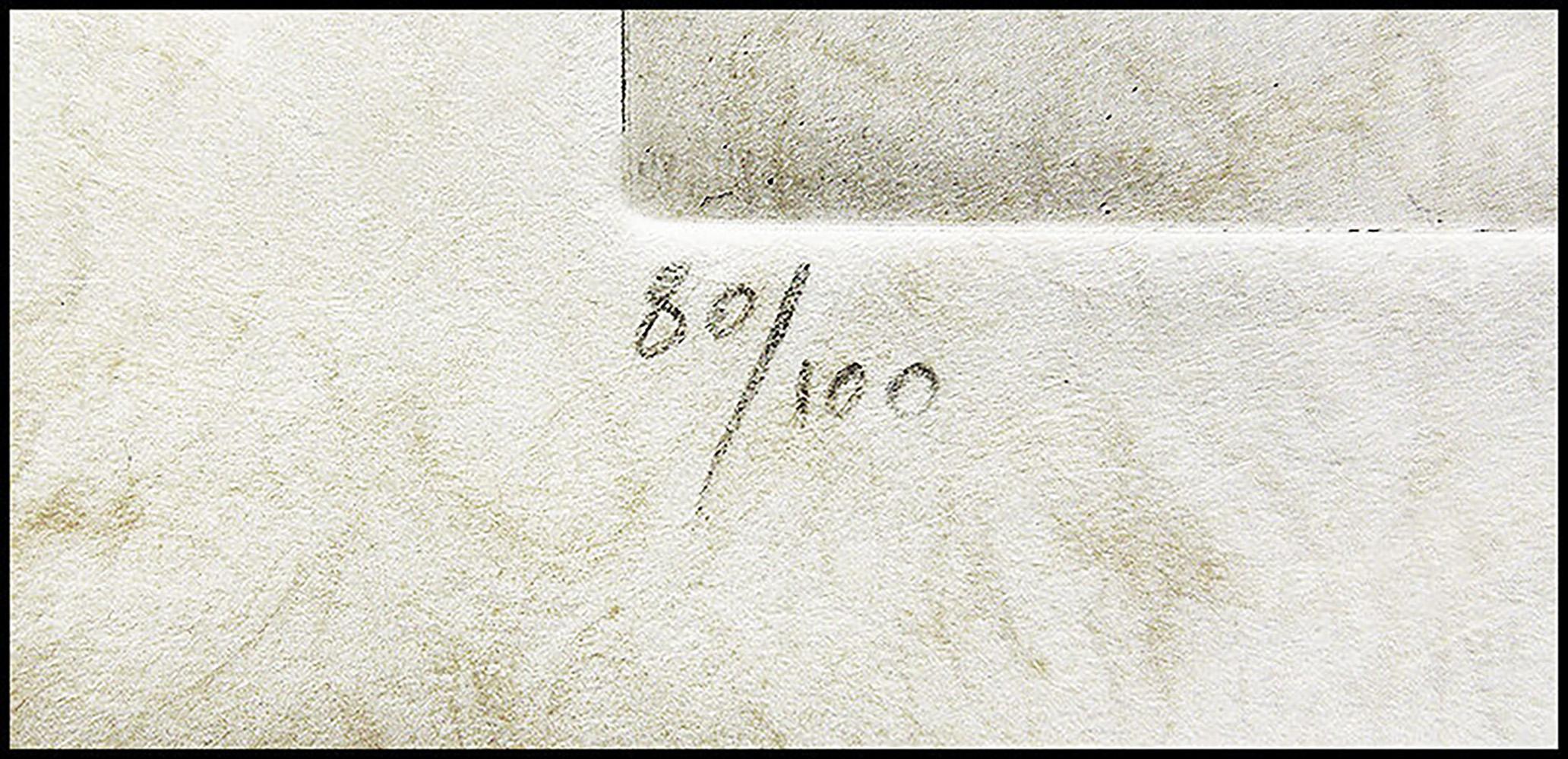 Salvador Dali Gravure couleur authentique pour portrait de femme nue, signée à la main - Gris Nude Print par Salvador Dalí