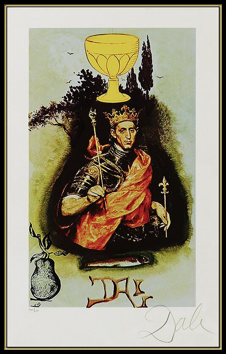 Salvador Dali Authentic Color Lithograph Hand Signed King Of Cups Original Art - Print by Salvador Dalí