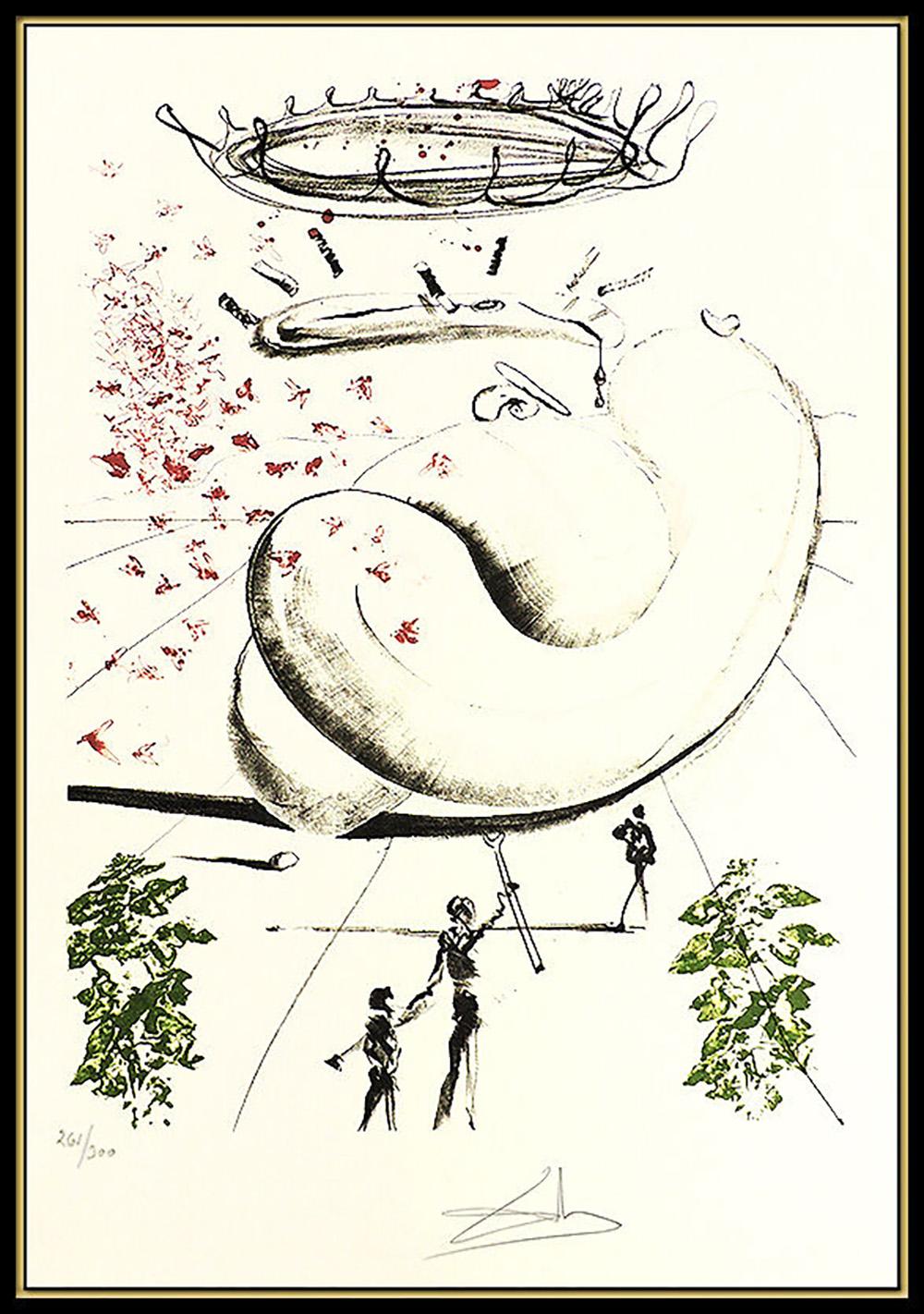 Salvador Dali Authentic Color Lithograph Hand Signed Moscas Rare Surreal Artwork - Print by Salvador Dalí