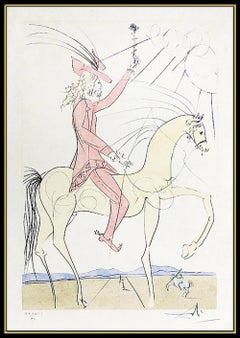 Salvador Dali Authentic Etching Hand Signed Cavalier Rose Artwork Field 73-17B