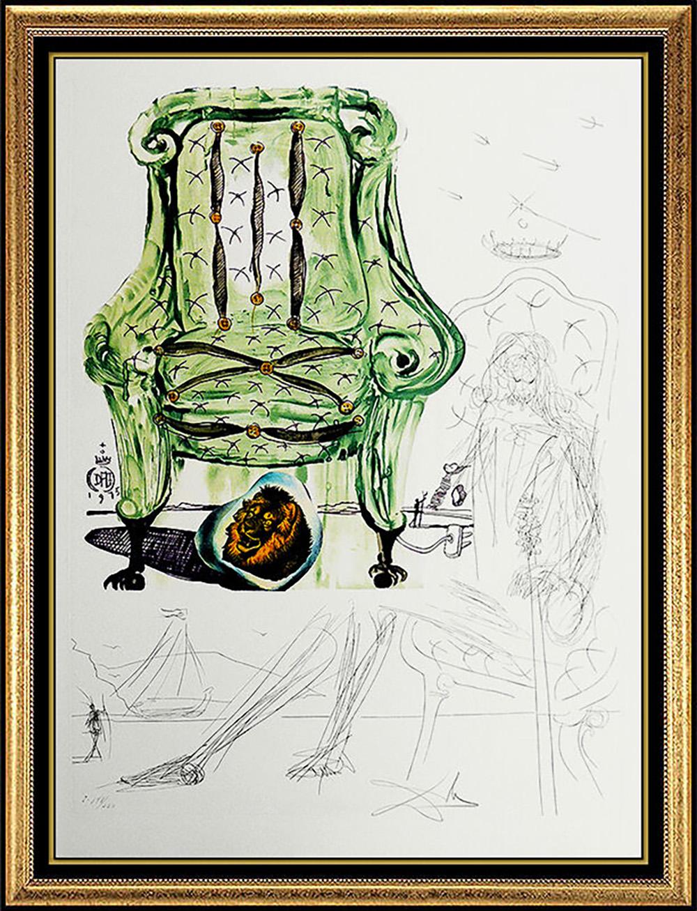 Salvador Dalí Figurative Print - Salvador Dali Authentic Original Hand Signed Artwork Rare Lithograph Drawing SBO