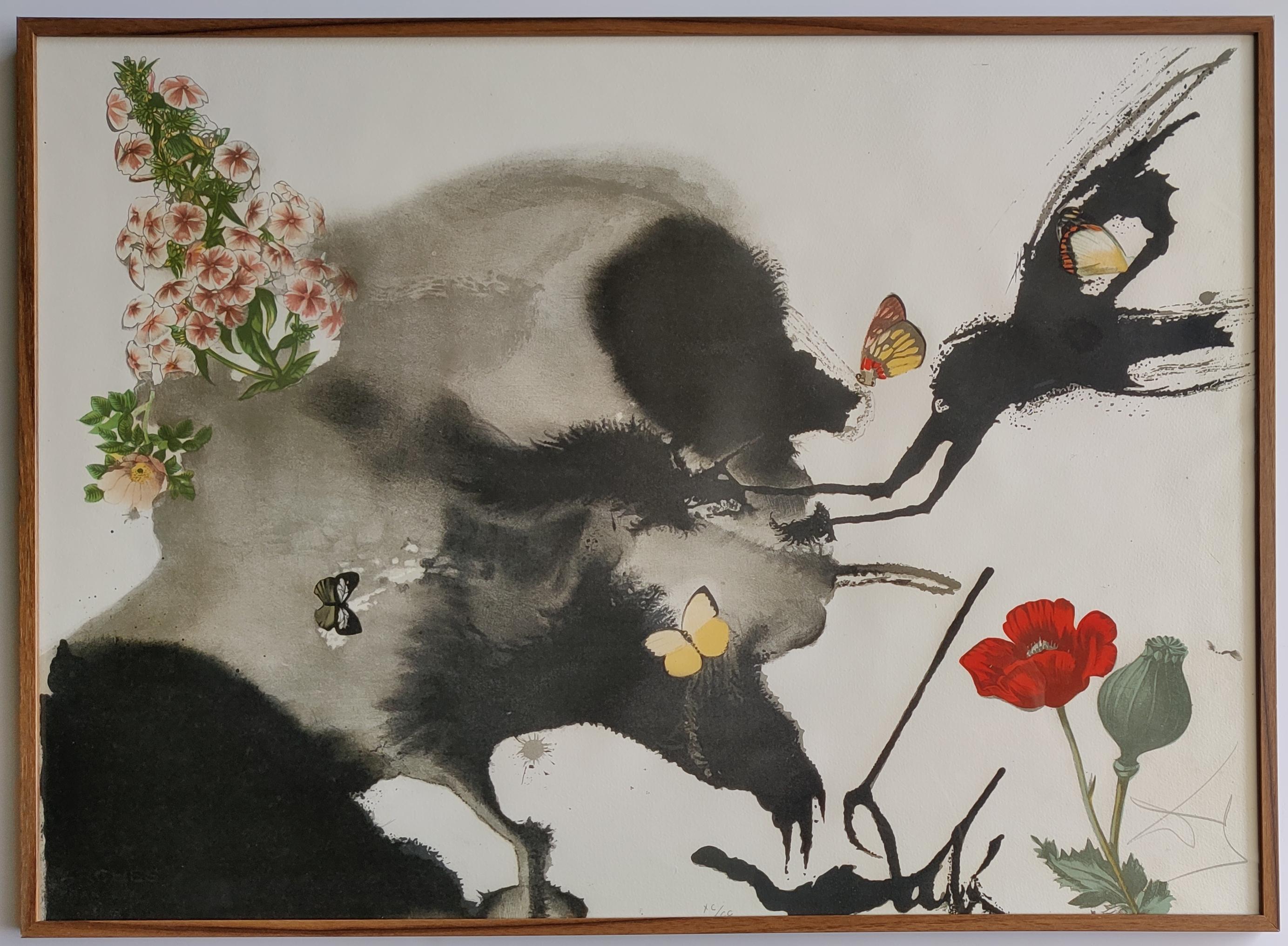 Salvador Dali 
Automne  extrait de la suite "The Seasons", 1972
Lithographie en couleur.
Main signée en bas à droite.
Numéroté XC / CC.
Taille de la feuille : 76 x 56 cm.
Publié par le grand magasin Mitsubishi de Tokyo. 
Référence : Champ P262
