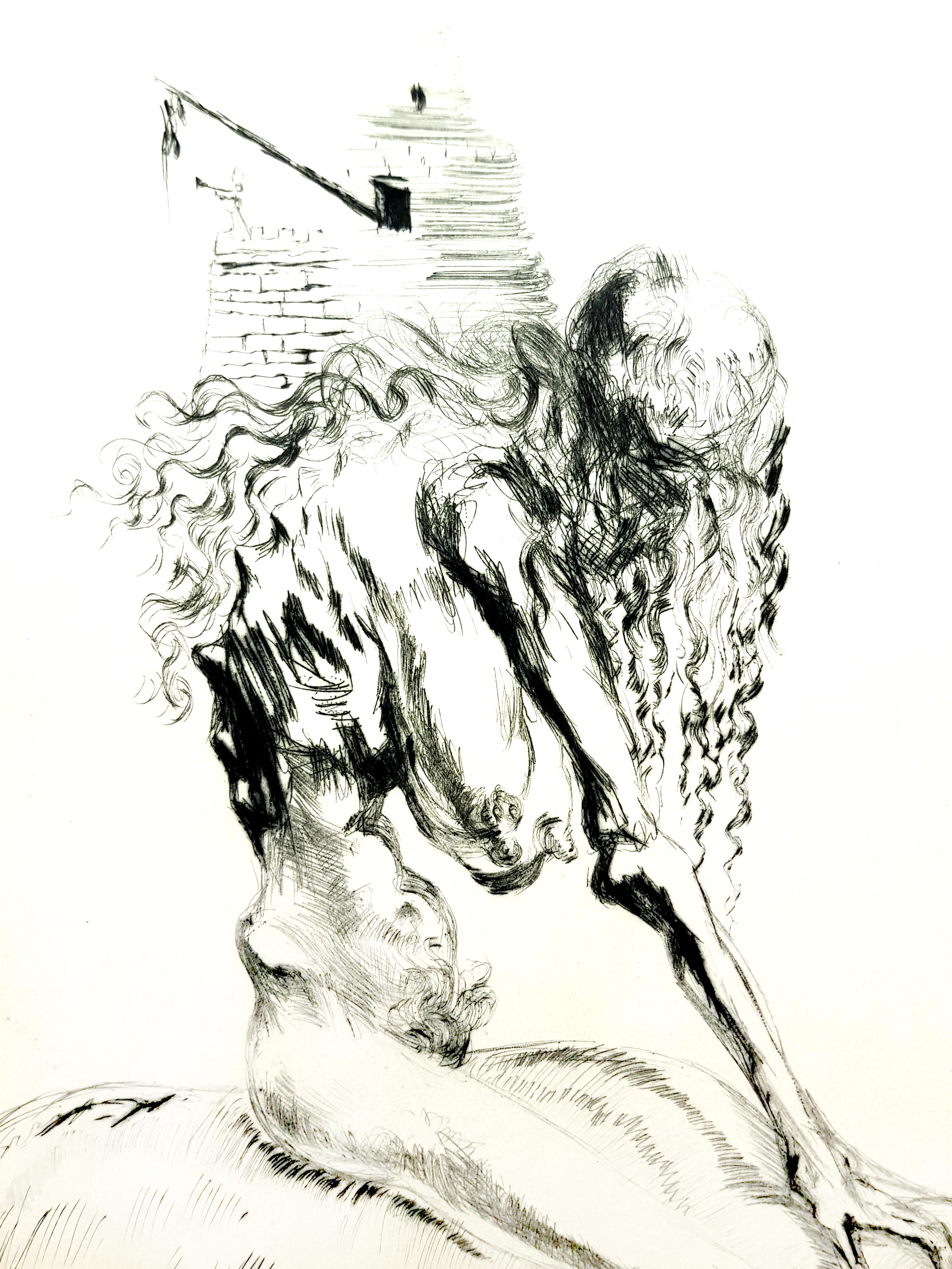 Salvador Dali - Baubo ( Femme chevauchant une vache), de Faust - eau-forte originale - Surréalisme Print par Salvador Dalí