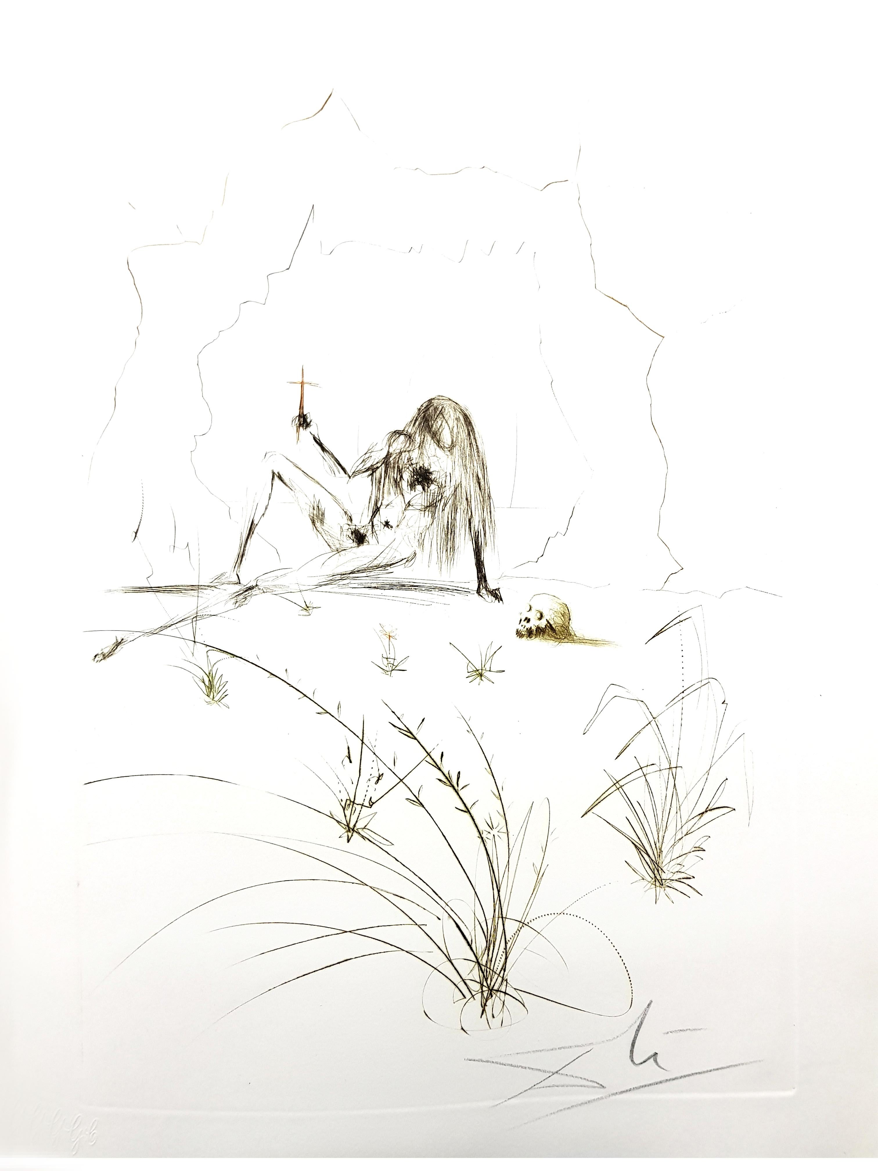 Salvador Dalí Nude Print - Salvador Dali - Brother Ogrin, The Hermit - Original Etching