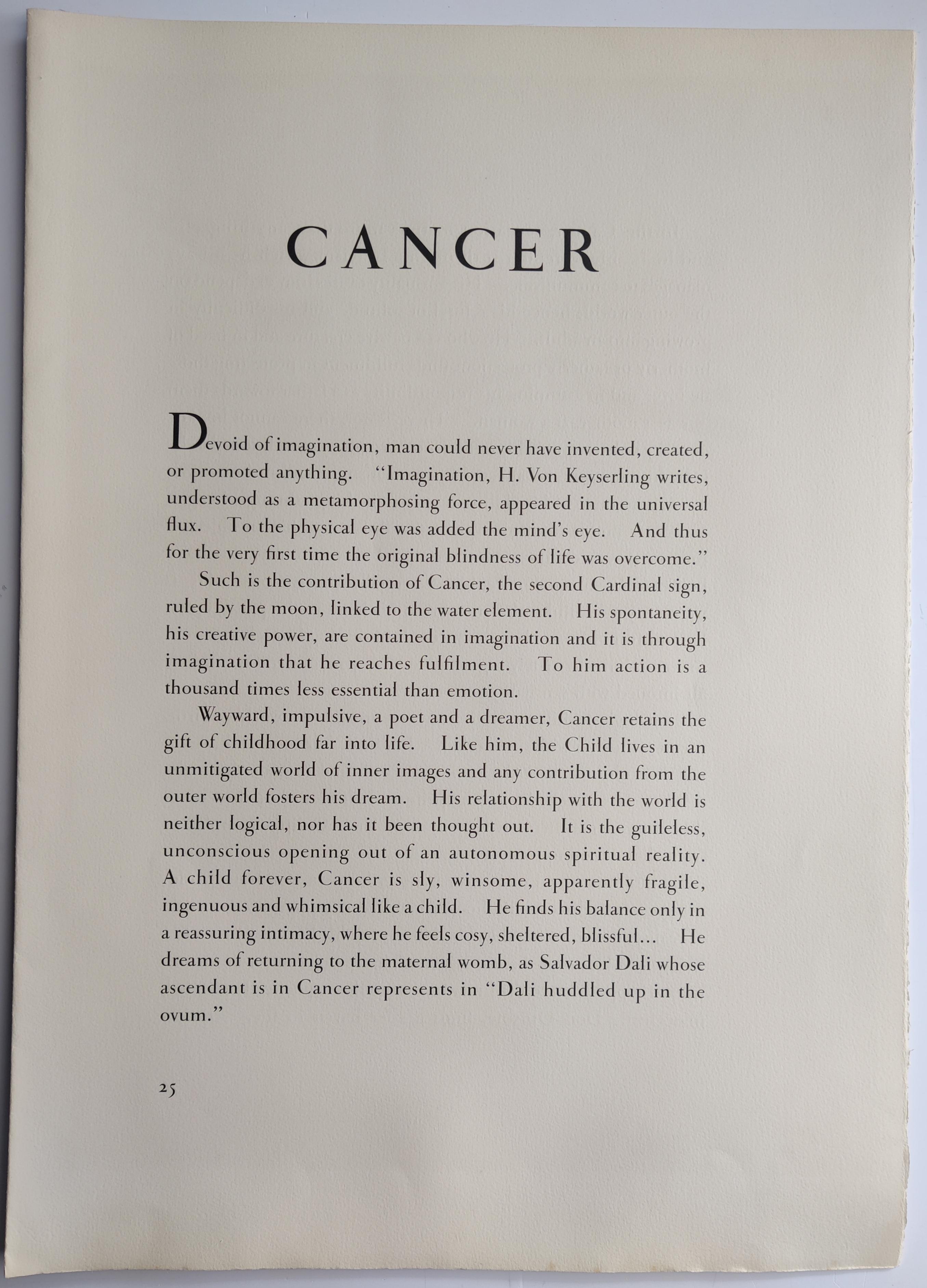Salvador Dalí -- Cancer from Signes du Zodiac en vente 4
