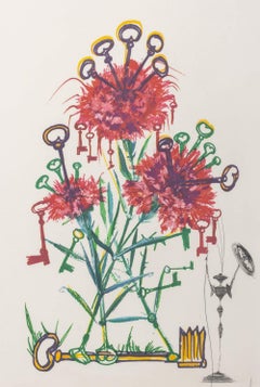 Salvador Dali "Carnation (Keys)" Etching, 1972