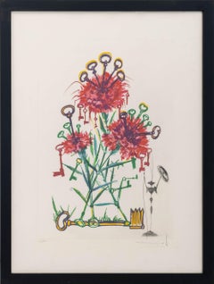 Salvador Dali "Carnation (Keys)" Etching, 1972